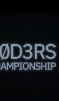 Imagem da tela de apresentação da minissérie CODERS Championship, uma tela preta com o nome da série escrito como código de programação computacional